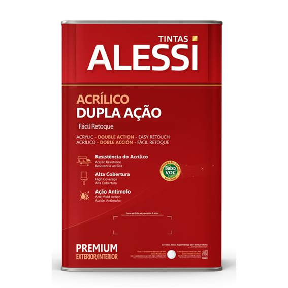 TINTA ACRILICO FOS DUPLA ACAO BRANCO 18L ALESSI