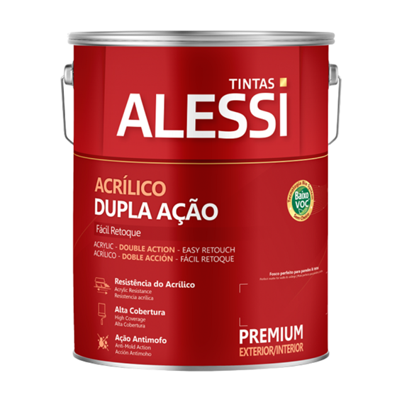 TINTA ACRILICO FOS DUPLA ACAO BRANCO 3,6L ALESSI