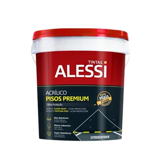 TINTA ACRILICO PISO AMARELO DEMARCACAO 3,6L ALESSI BALDE