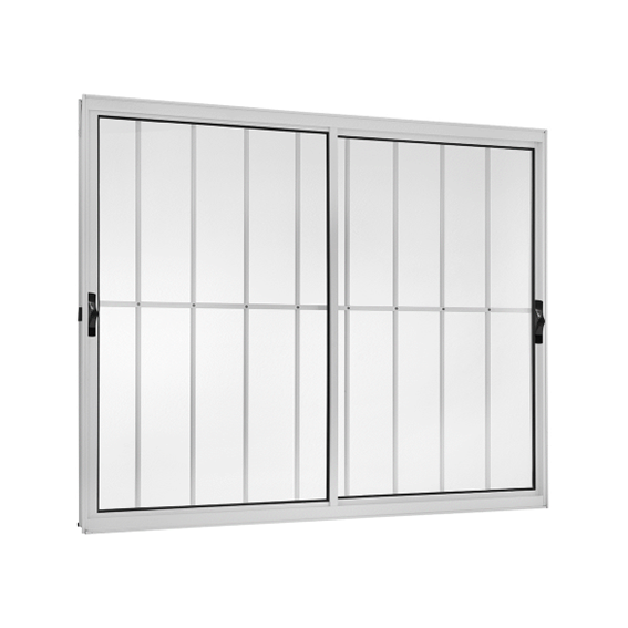 JANELA RELI 2 FOLHAS 1.20X1.00 BRANCA C/ GRADE