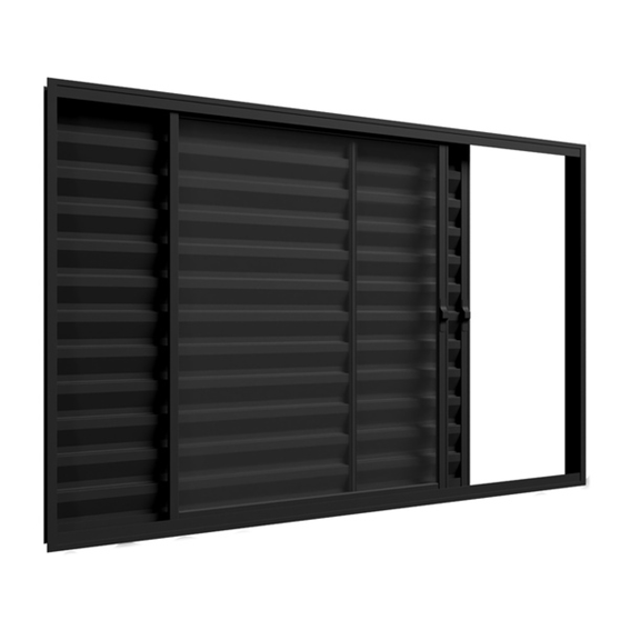 JANELA RELI DE CORRER VENEZIANA 3 FOLHAS 1,20 X 1,00 PRETA