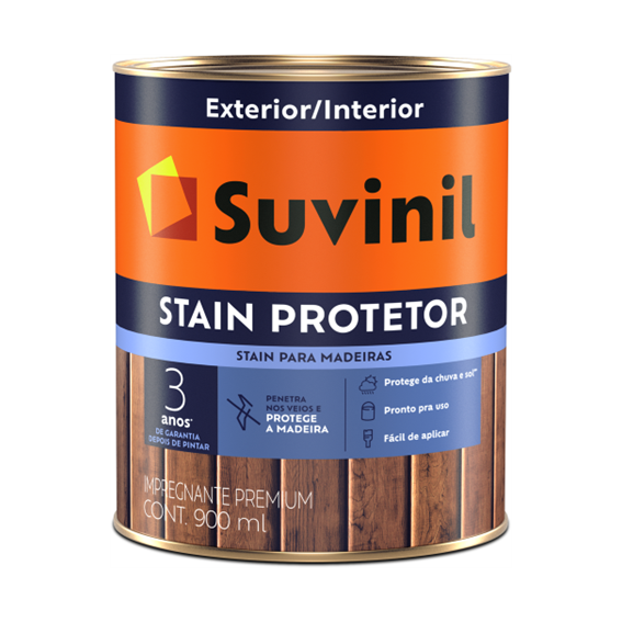 VERNIZ STAIN ACETINADO NATURAL  0,9L SUVINIL