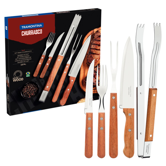 KIT PARA CHURRASCO BARBECUE TRAMONTINA