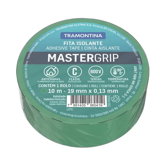 FITA ISOLANTE 19MMX10M COLORIDA VERDE TRAMONTINA