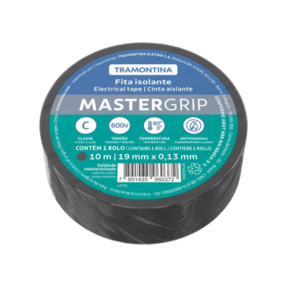 FITA ISOLANTE PRETA 10M 0,13X19MM TRAMONTINA