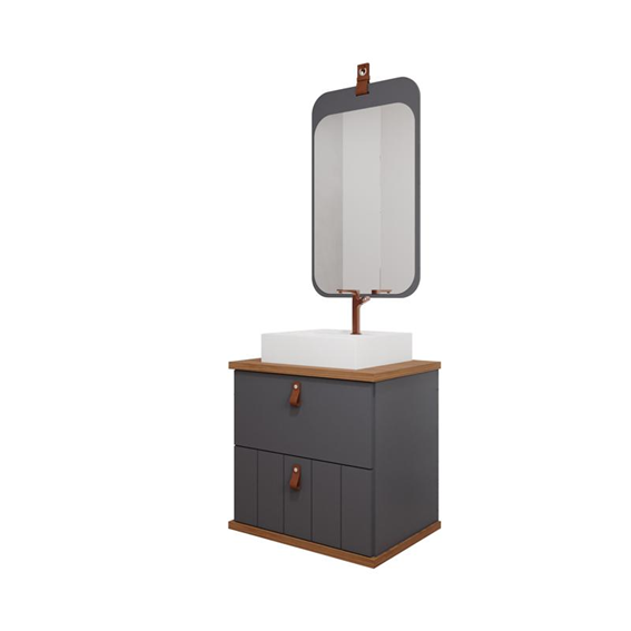 Slide75 ARMARIO MILANO 60 CM - TITANIUM/FREIJO