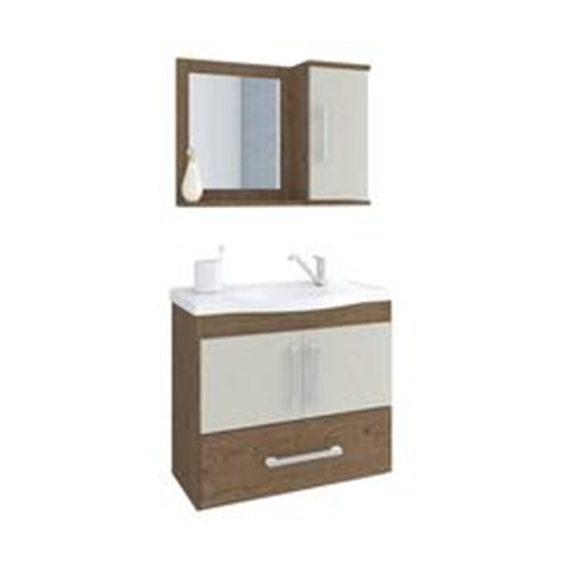 MGM ARMÁRIO ATENAS 65 CM C/ ESP- AMENDOA/BRANCO