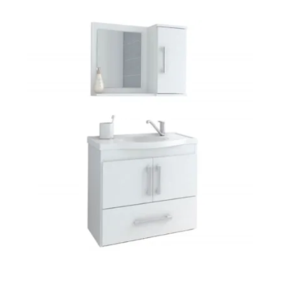 MGM ARMÁRIO ATENAS 65 CM C/ ESPELHEIRA - BRANCO