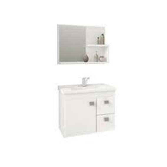 MGM ARMÁRIO HORTENCIA 55 CM C/ ESPELHEIRA - BRANCO