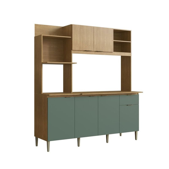 COZINHA DÁLIA NEW 1,80X1,94 FREIJÓ/VERDE MUSGO