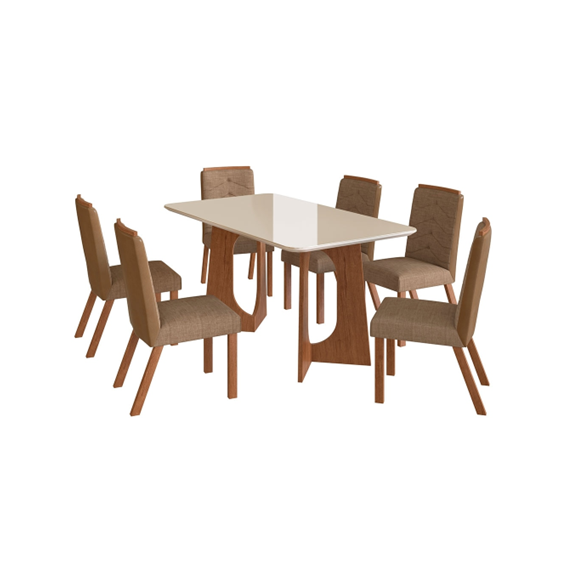 Slide61 MESA ZAMARCHI 136 C/ 6CAD (27) 160X90 CANELA/
